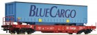 67517 Roco Flat car in DB Cargo livery with trailer "Blue Cargo"